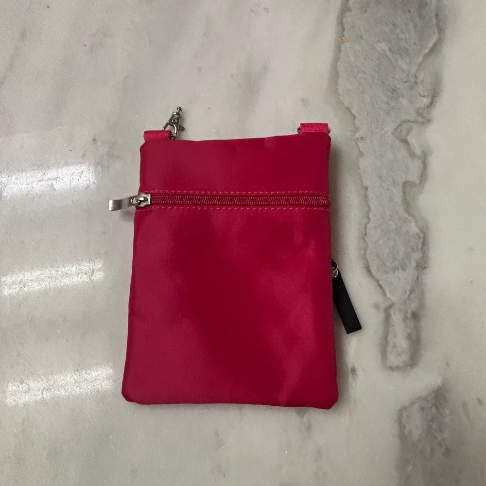 Scansafe RFID Blocking Travel Pouch Pink Nylon Neck Wallet Bag